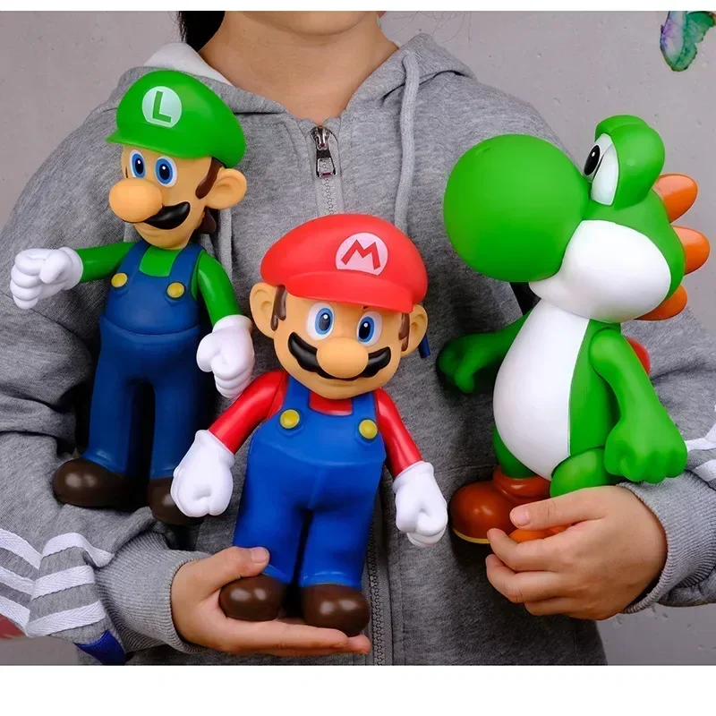 Figurines en PVC Super Mario Bros pour enfants, jouets de dessin animé, Luigi, Yoshi, poupées modèles, cadeaux d\'anniversaire