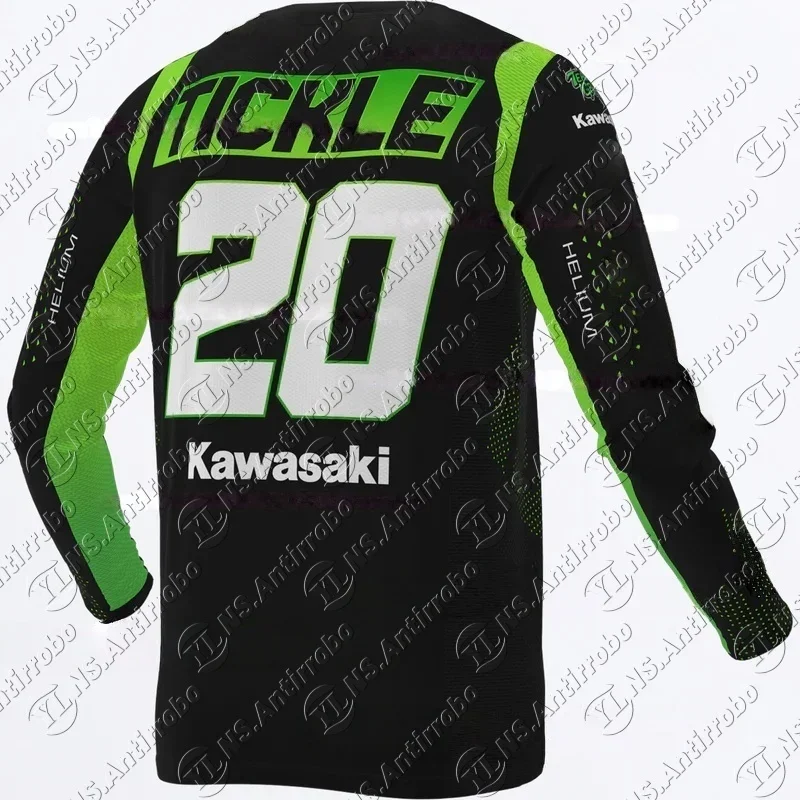 

Kawasaki Motorcycle Racing Team Men's T-shirt Long Sleeve Spring and Autumn Men's T-shirt 2026 New Sports Breathable Men's Top