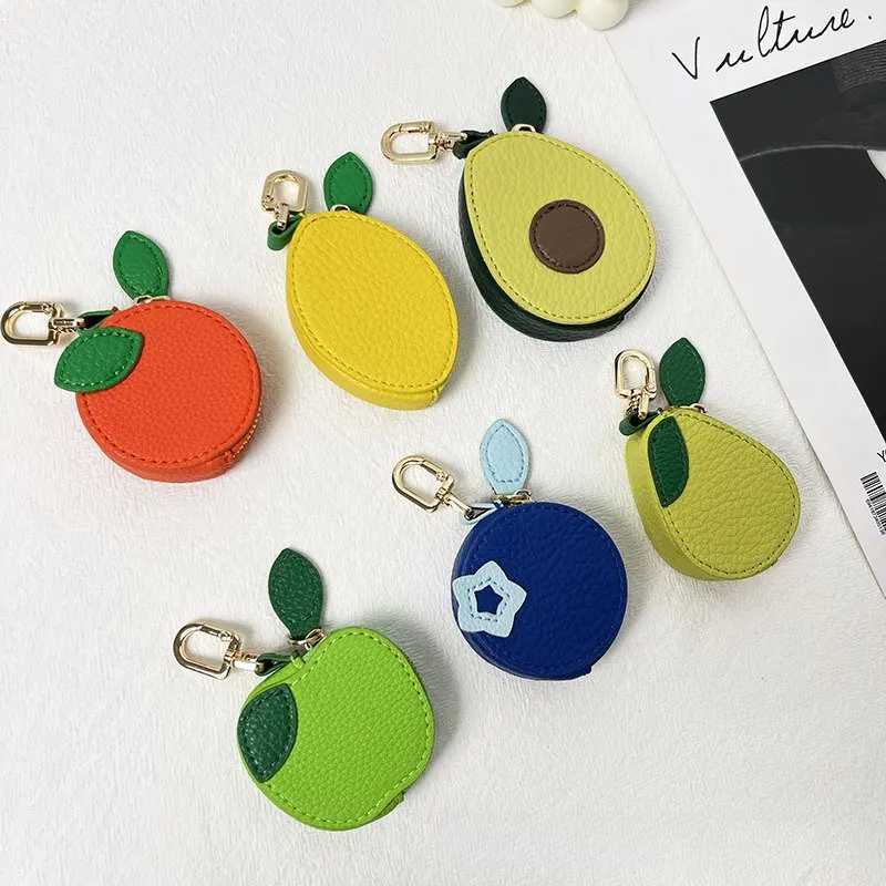 Fruit Coin Purse Keychain Bag Mini Fruit Bag Pendant Simple Strawberry Gift Pendant Avocado Cute