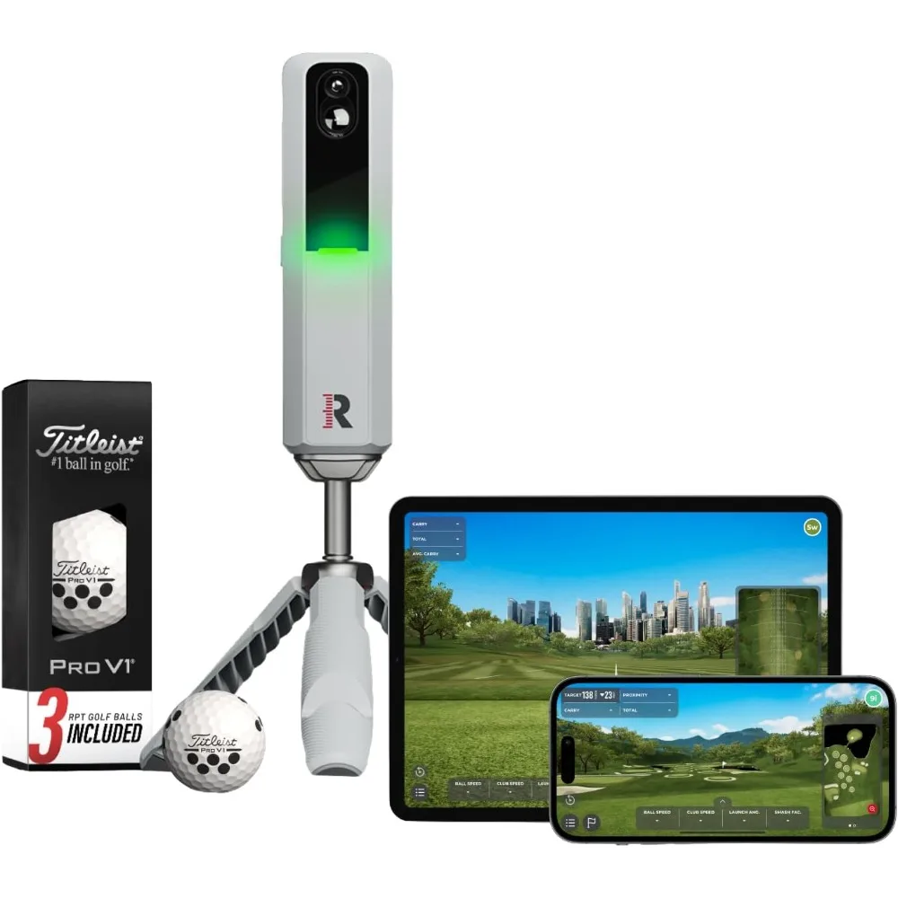 

US Shipping Golf Launch Monitor and Simulator for Home Training with Swing Analyzer, Measures Spin Rate and Axis, Indoor