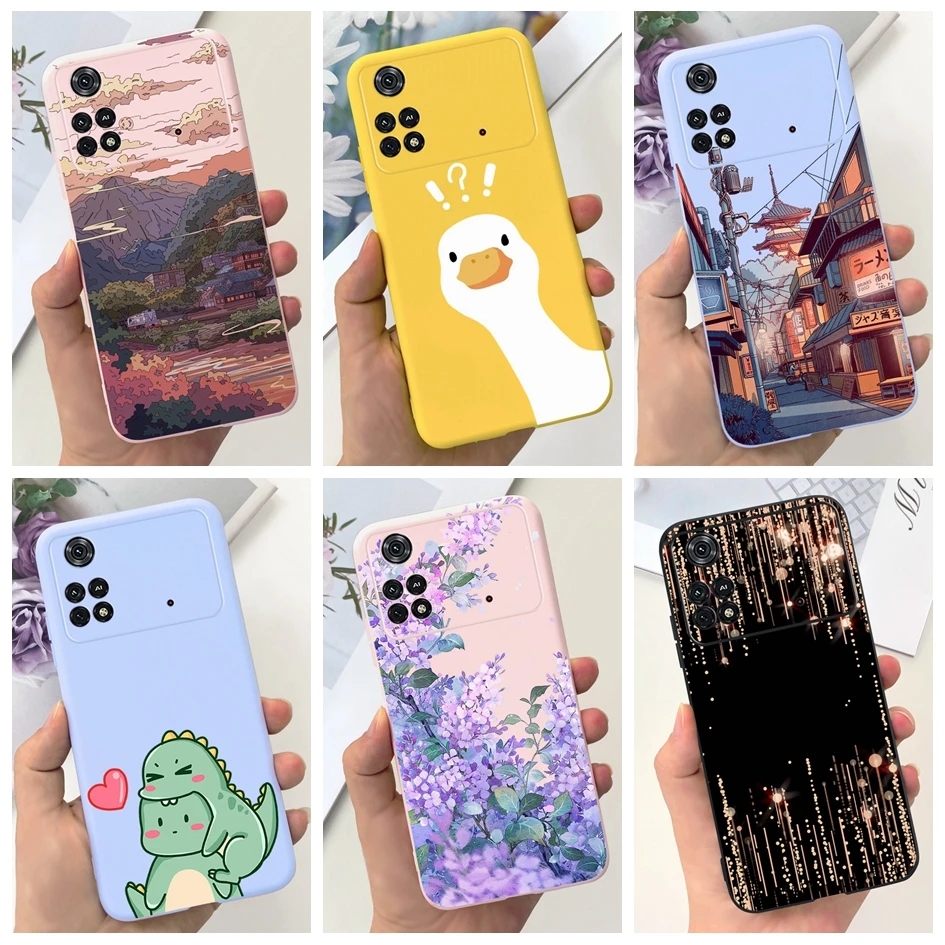 For Xiaomi Poco M4 5G Case Fashion Painted Shockproof Silicone Soft TPU Back Cover For Xiaomi Poco M4 Pro 5G Funda PocoM4 Bumper