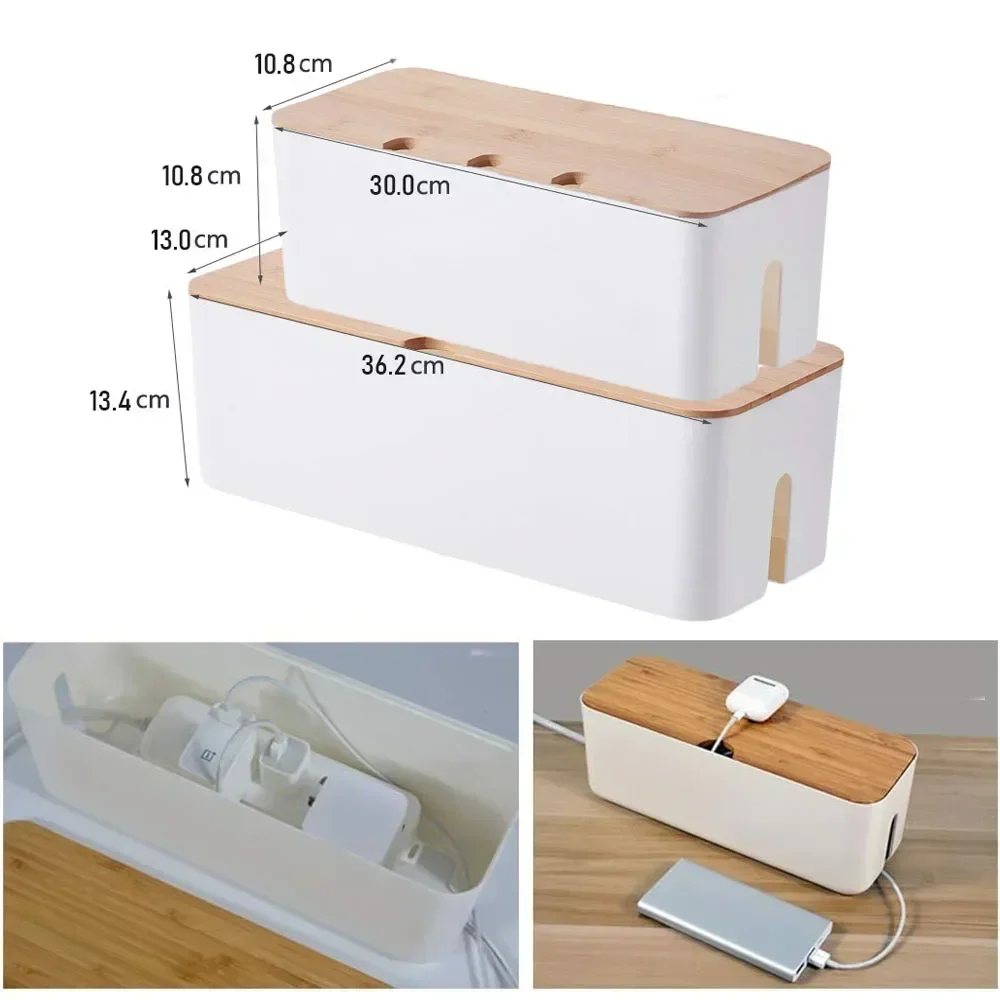 Cable Tidy Management Box Stylish Organizer Safe Eco-Friendly Power Cord Box Hide Cables Keep Power Cords Neat and Tidy for Home