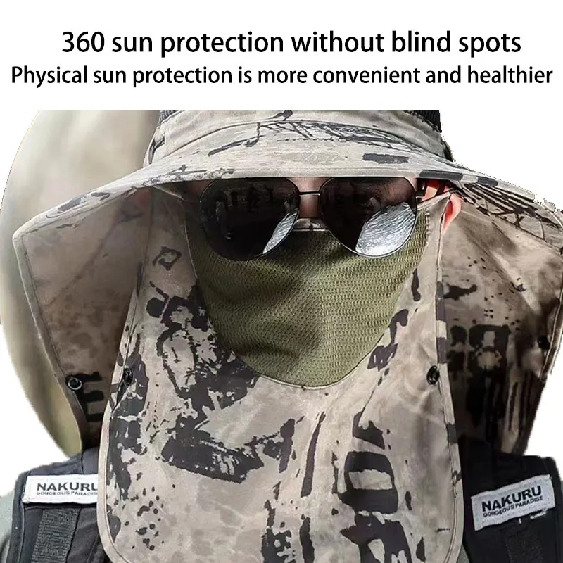 

Breathable Sun Hat With Removable Visor For Outdoor Hiking Camping Fishing Adjustable Visor Fishing Tackle Summer hat Men's Caps
