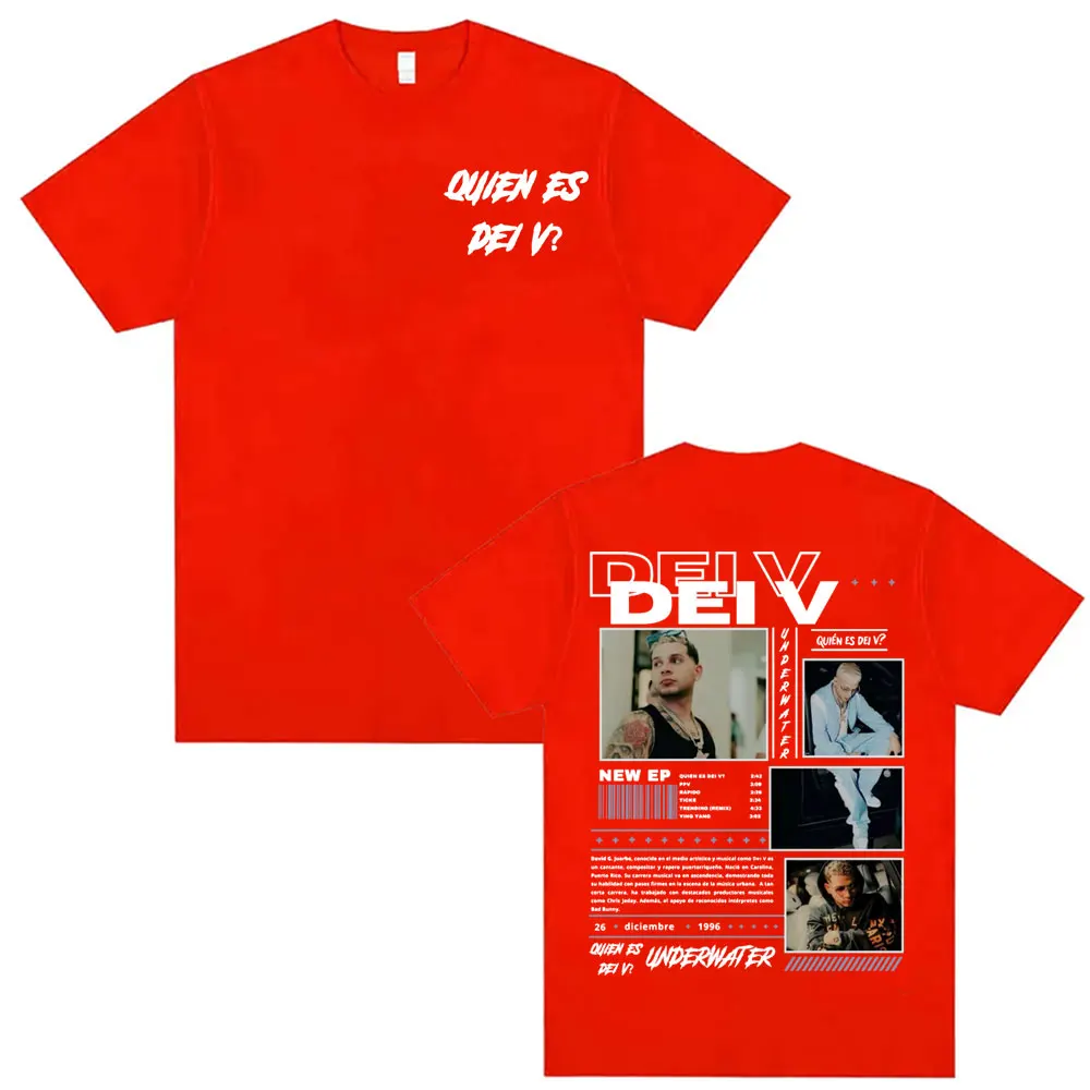 Neues Herren-T-Shirt Rap Sänger Quien Es Dei V Unterwassertour Muster Druckstil Harajuku Rundhals-Stil Kurzarm Unisex
