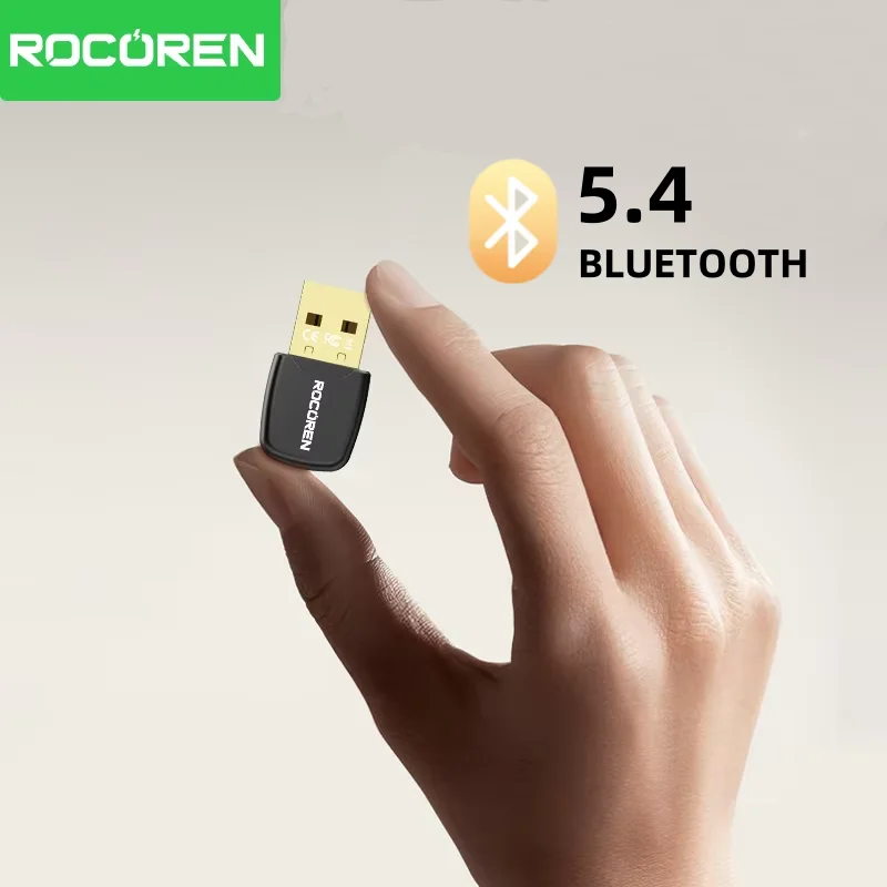 Rocoren Bluetooth Adapter USB Bluetooth 5.4 for PC Dongle Adaptador Wireless Mouse Keyborad Music Audio Receiver USB Transmitter