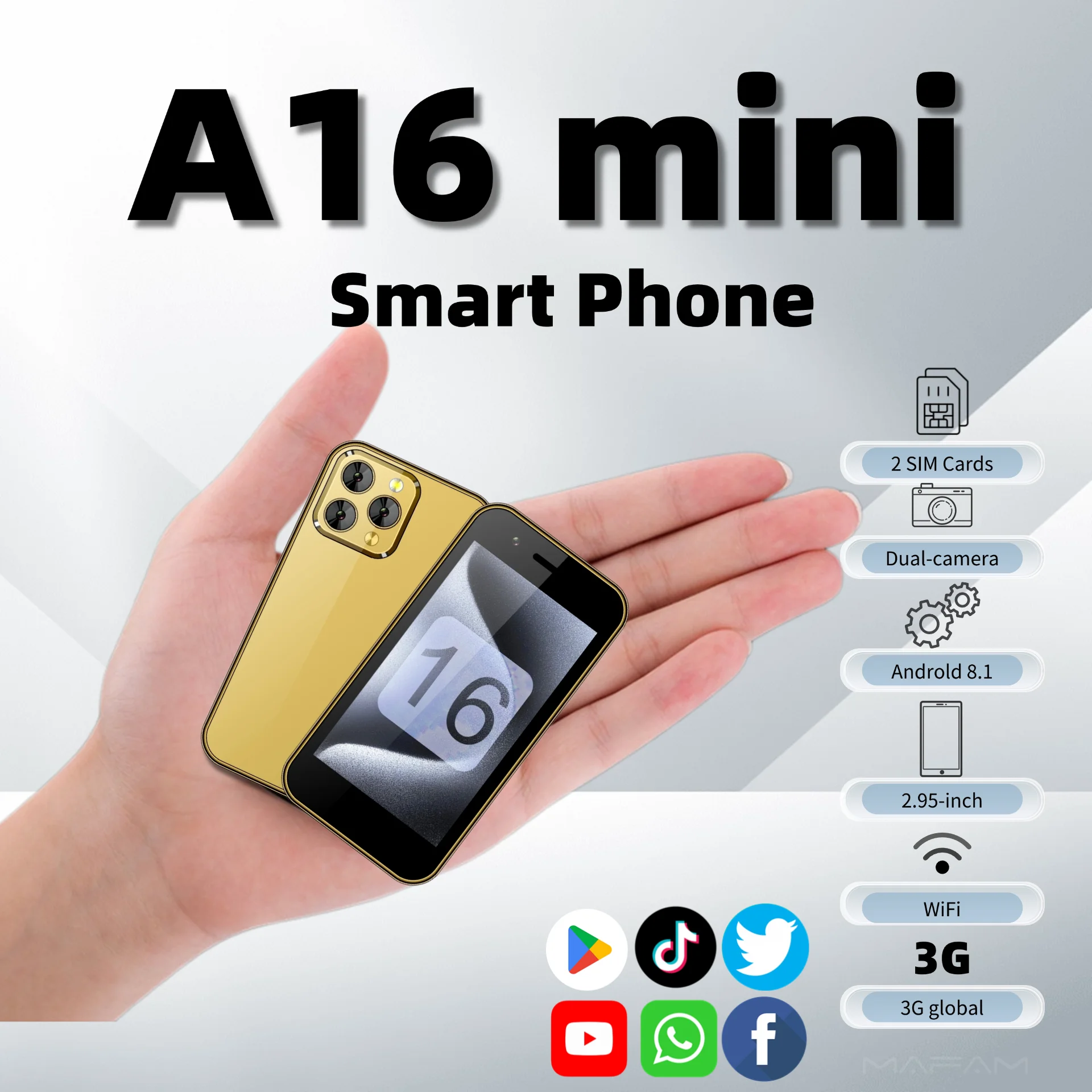 Portable Mini Pocket Phone Android 8.1 OS 2.95