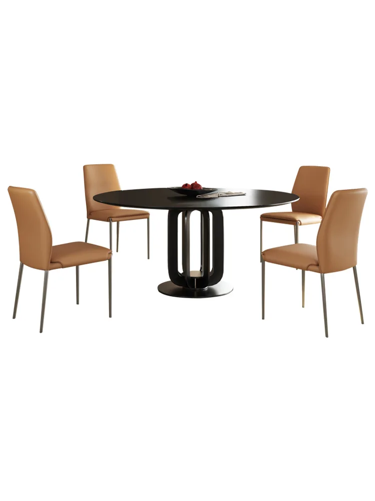 

Шифер с поворотным столом Современный круглый стол Комбинация домашнего обеденного стола и стула