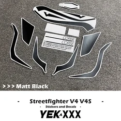 For Ducati Streetfighter V4/V4S Full Vehicle Fairing Line Sticker Decals All Logos Stickers Kit Design Panigale SP Black