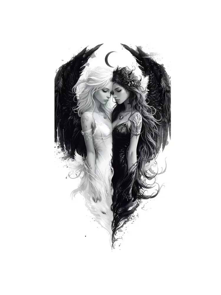 AliExpress 1PC Cool Yin - Yang Angel Graphic Sticker, Fit for Car Windows, Bike Frames, Refrigerators, Party Favors & Mythology Crafts