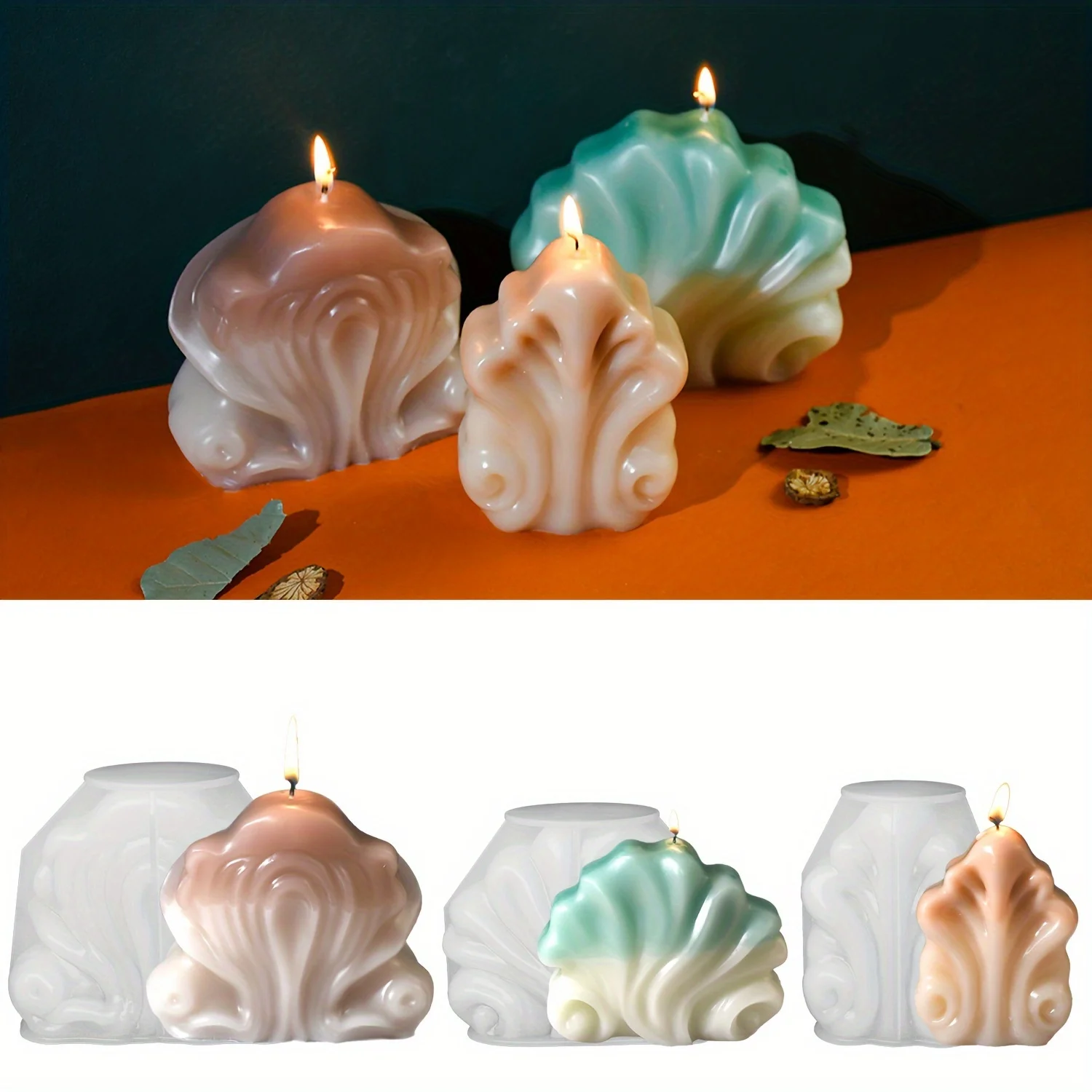 

DIY Shell Candle Silicone Mold Aromatherapy Candlestick Handmade Creative Scallop Ornament Decoration
