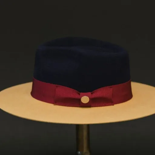 Woolen Denim Hat with Bow Tie, Unisex Jazz Hat, European and American Hot-Selling Autumn and Winter Pure Wool