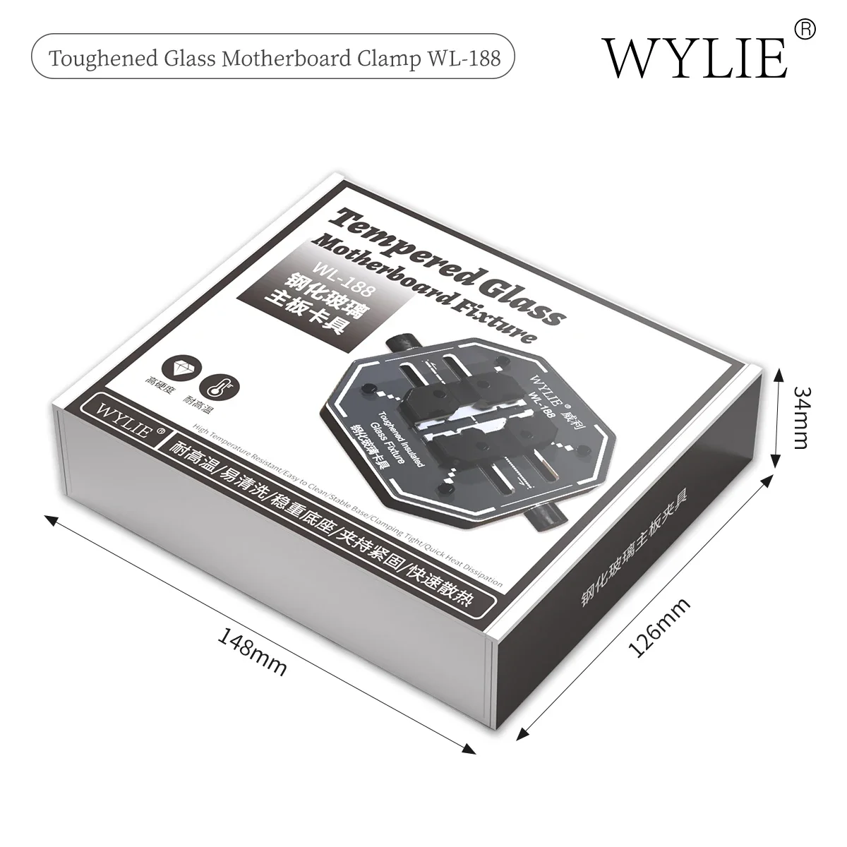WYLIE WL-188, зажимы из закаленного стекла для мобильного телефона, универсальный держатель для материнской платы телефона, процессор Nand, ремонтный приспособление для удаления клея, фиксированный держатель
