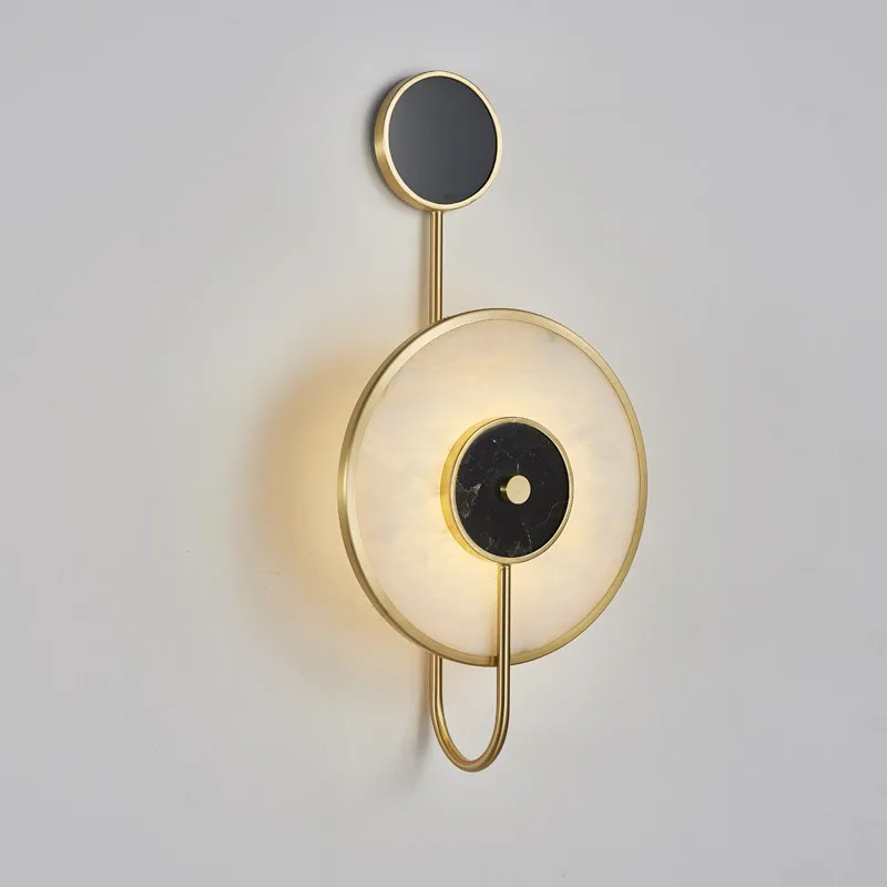 

Round Marble Luxury Wall Lamps Living Room Restaurant Decorative Lighting Fixture Bedroom Bedside Study Background Wall Sconce