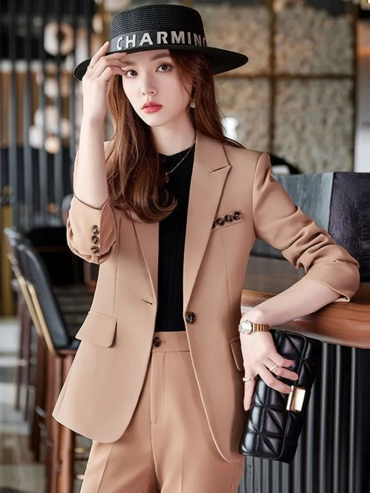 Women Blazer Simple Fashion Casual Long Sleeve Chic Elegant Outerwear Temperament Solid All-match Jacket Clothing New