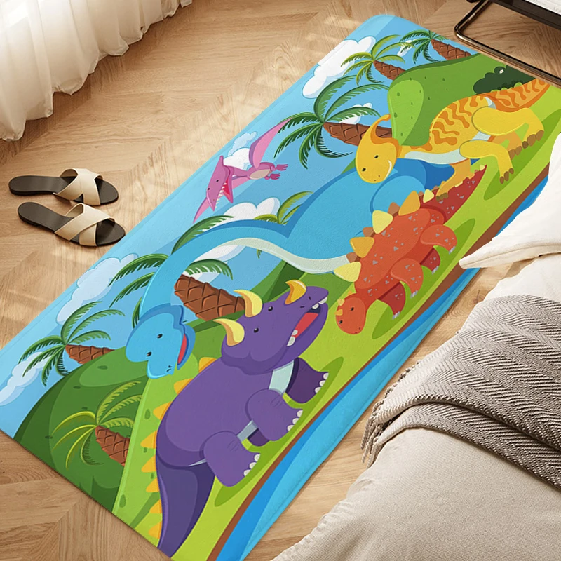 

Dinosaur Hallway Bathroom Foot Mat Slip-resistant Custom Doormat Entrance Door Living Room Rug Corridor Carpet for Kitchen Home