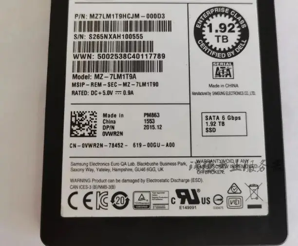 

For VWR2N 0VWR2N 1.92TB SATA SSD server hard disk