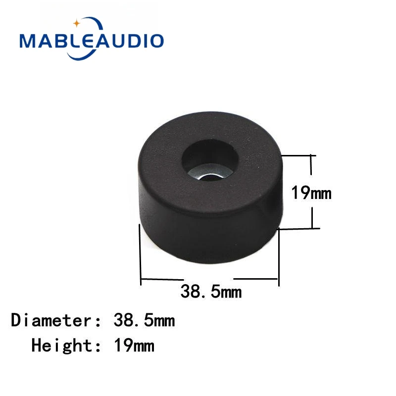 Almofada de pé de borracha preta de alta qualidade, 4 unidades, amplificador de áudio, alto-falante, móveis, amortecedor, almofada de pé com junta de ferro 25.5/38/43mm