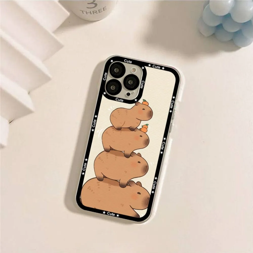 Cartoon Cute Capybara Phone Case For IPhone 11 12 13 14 15 16 Mini Pro Max 15promax Cases Shell Funda Cover