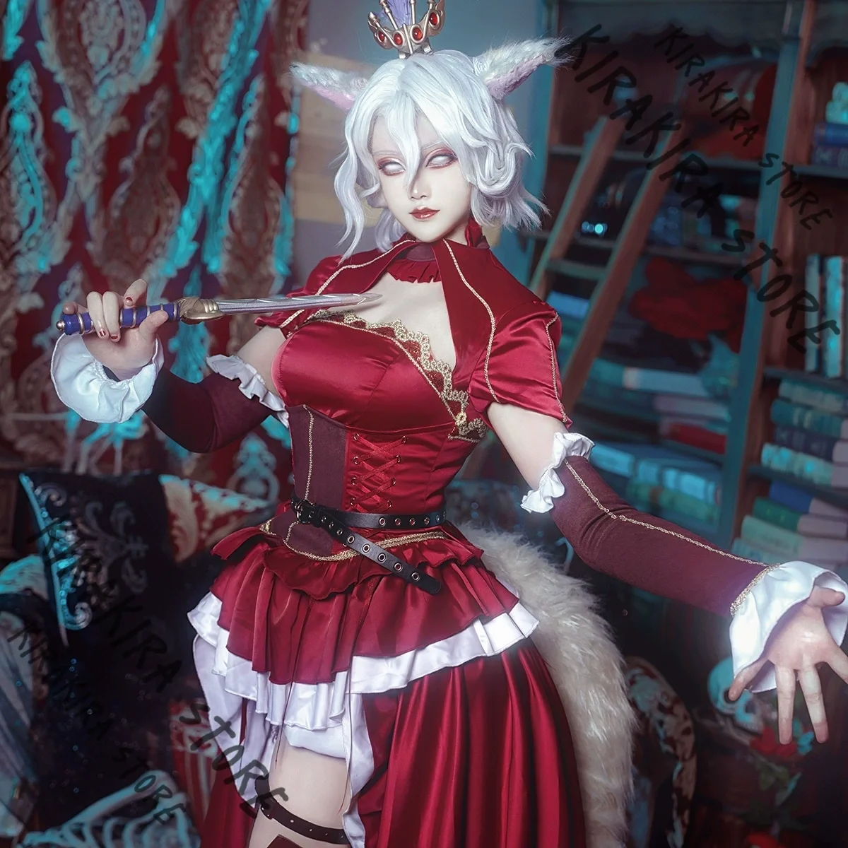 

Identity Ⅴ Bloody Queen Dress Apparel Clothes Fitting Cosplay Props Ornaments Costume Stage & Dance Wear Hallowmas Suit Set