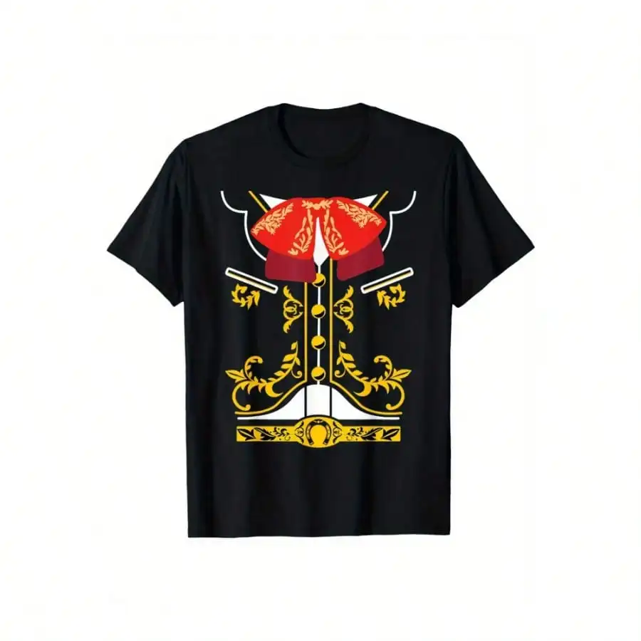 

Mexican Mariachi Charro Cinco De Mayo Costume - Black T-Shirt For Men