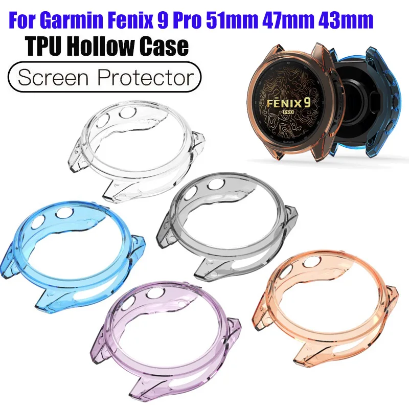 TPU Hollow Screen Protector Bumper For Garmin Fenix 9 Pro 51mm 47mm 43mm Frame Case Shell For Garmin Fenix 9 Pro Protective Case