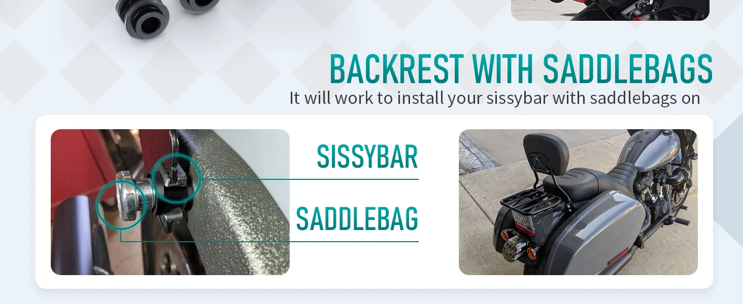 Hold Fast Sissy Bar Docking Hardware Kit für Harley Softail Fat Boy Breakout Deluxe Slim Street Bob Heritage Fat Bob ab Baujahr 2018 und neuer. – Detail 3