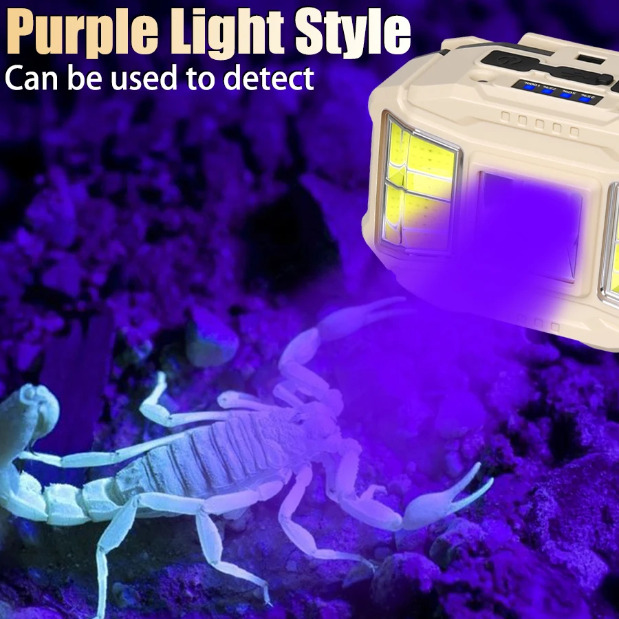 Lampada frontale a LED COB a induzione USB ricaricabile 5 modalità 18650 Batteria Faro da campeggio esterno Pesca Ricerca Lanterna Lampada frontale inondazione