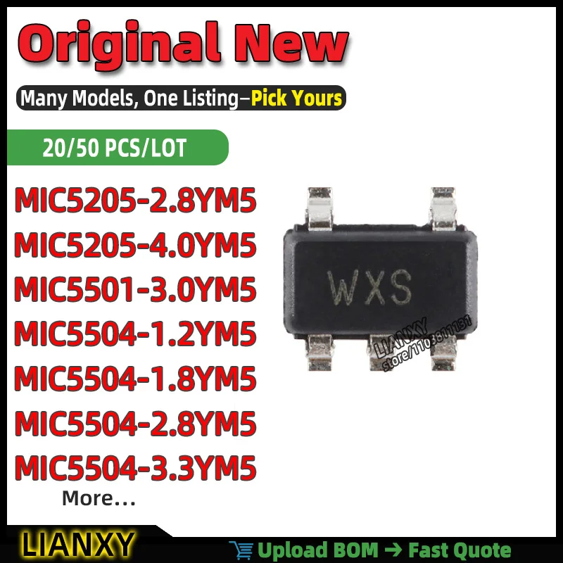MIC5205-2.8YM5 MIC5504-3.3YM5 MIC5504-1.8YM5 MIC5504-1.2YM5 MIC5504-2.8YM5 MIC5205-4.0YM5 MIC5501-3.0YM5 MIC5317-2.5YM5 SC-74A