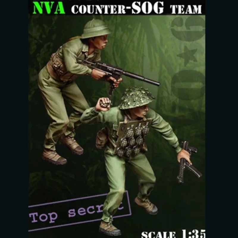 1/35 Scale Resin Figure Model Kits Vietnam Soldier Top Secret! NVA Counter-SOG Team 2 Figures Unassambled & Unpainted C559