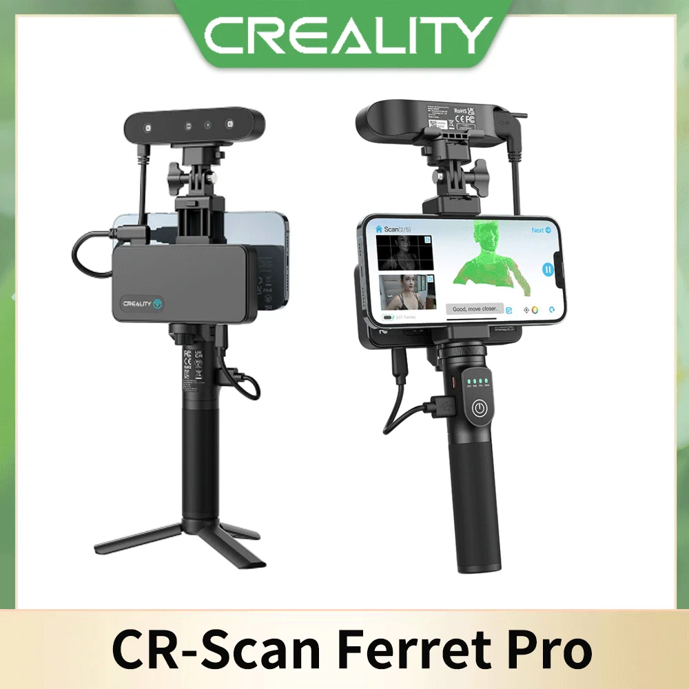 

Creality CR-Scan Ferret Pro WiFi 3D Scanner Portable Handheld Anti-shake Tracking 0.1mmAccuracy Wireless Scanning for iOS Androi