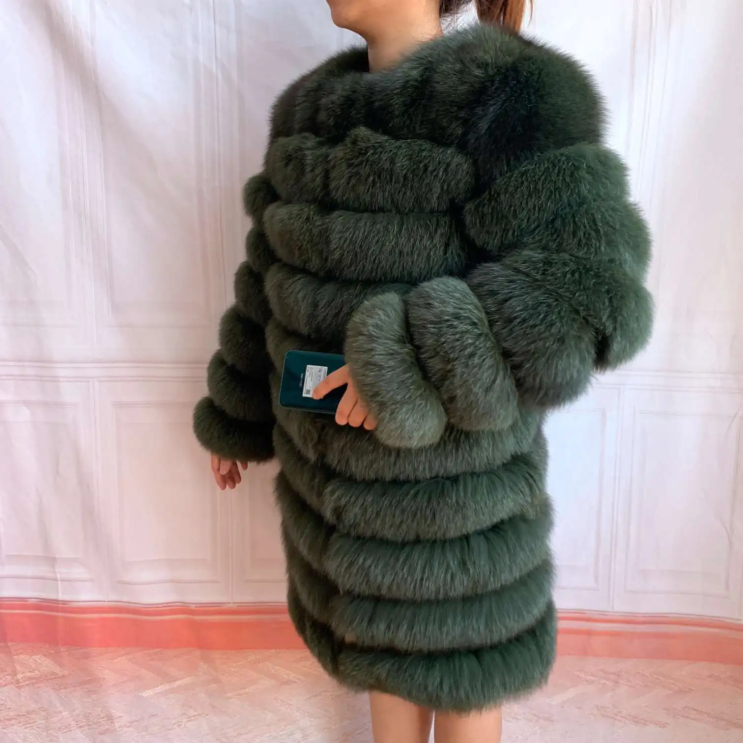 NEW 4in1 Real Fox Fur Long Coat Winter Coat for Women Jackets Vest Winter Outerwear Women Fox Fur Coat High Quality Fur Clothes