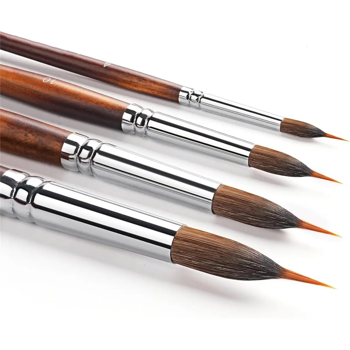 Budget-Friendly-Watercolor Brushes Professional, 4Pcs Extended Point Brushes Synthetic Extra Long Pinhead Brush for Fine Detaili