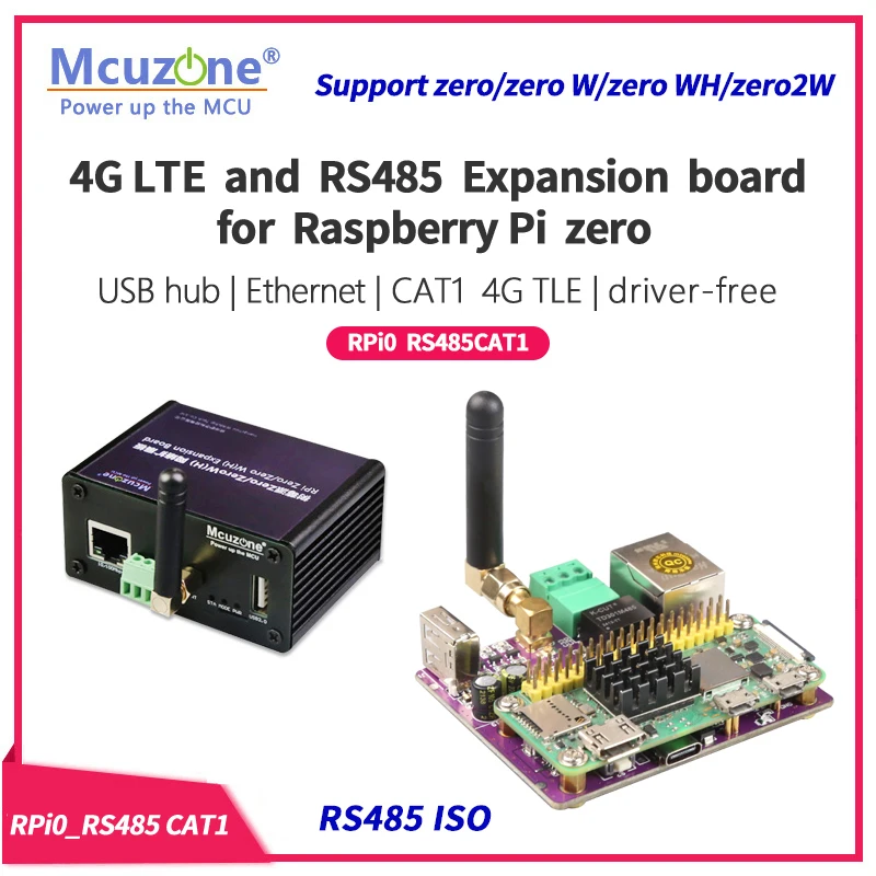 

ZERO CAT1 4G LTE and 100Mbps Ethernet expansion board for Raspberry Pi zero zero W H ZERO2 W USB HUB eSIM RS485