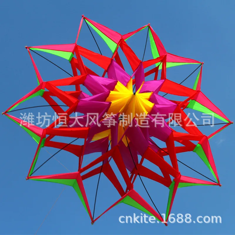 Weifang Kite Cubic Kite Lotus, Cubic Lotus, Snow Lotus Easy Assemble and Fly Kids Birthday Gift