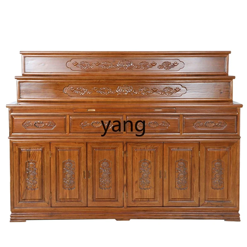 YJQ Solid wood camphor wood three-layer Buddha table for temple home living room Chinese style