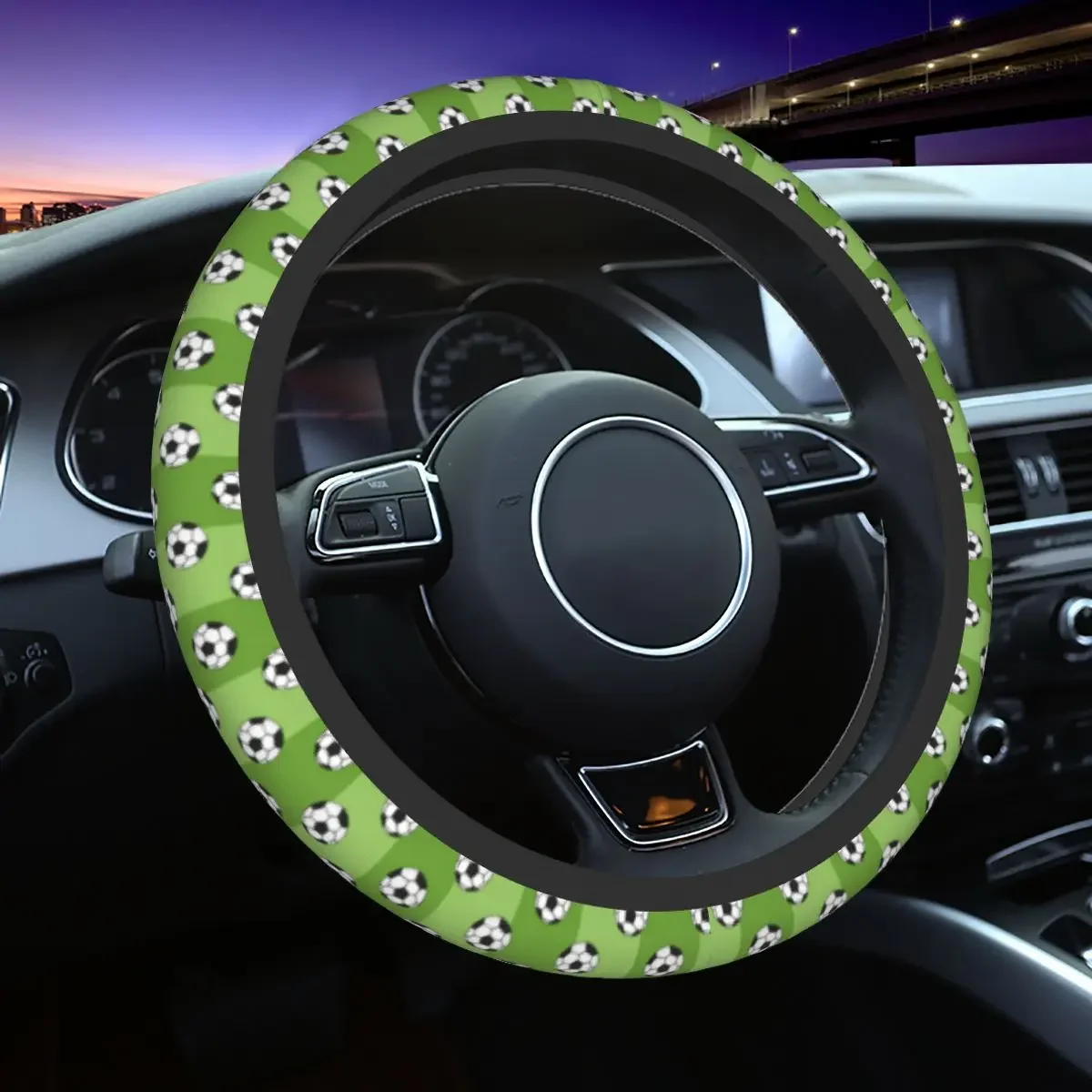 

Soccer Football Sports Lover Ball Car Steering Wheel Cover Anti-slip Court Steering Wheel Protective Cover Interior Accessories