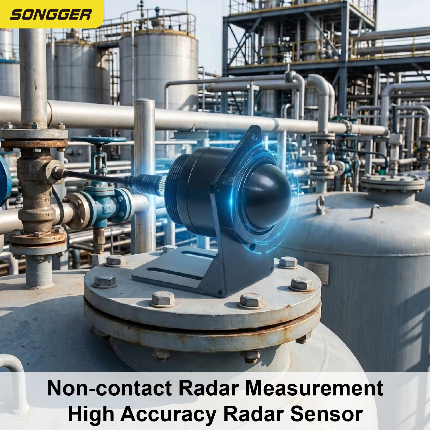 0‑10v Dc5‑28v Level Transmitter Probe 80ghz Non Contact Sensor For Water Chemical Rs485 4‑20ma
