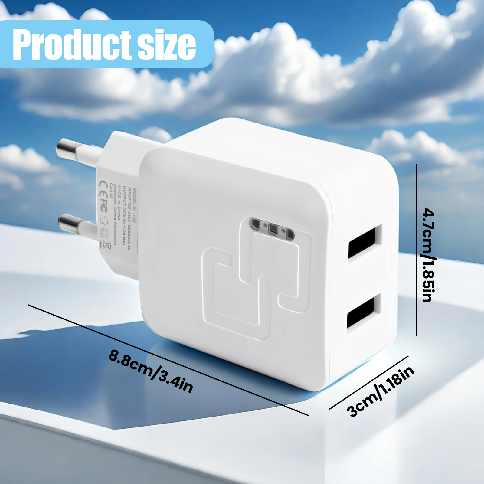 2-Ports Fast Charger with USB  Ports - Multi-USB Charger for iPhone 16/15/14/13/12/8/XR for galaxy S24 Ultra/S23/S22/S21 for ipa - náhled 3