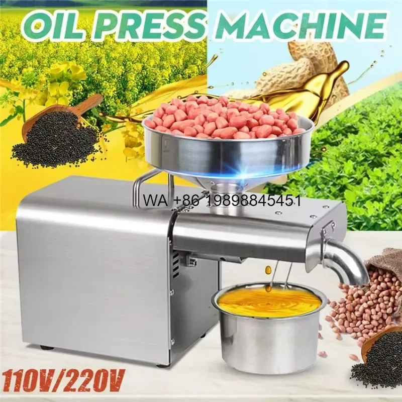 Wmwmnu for Home Small Cooking Oil Making Automatic Mini Oil Press Commercial Stainless Steel Cooking Oil Extracting