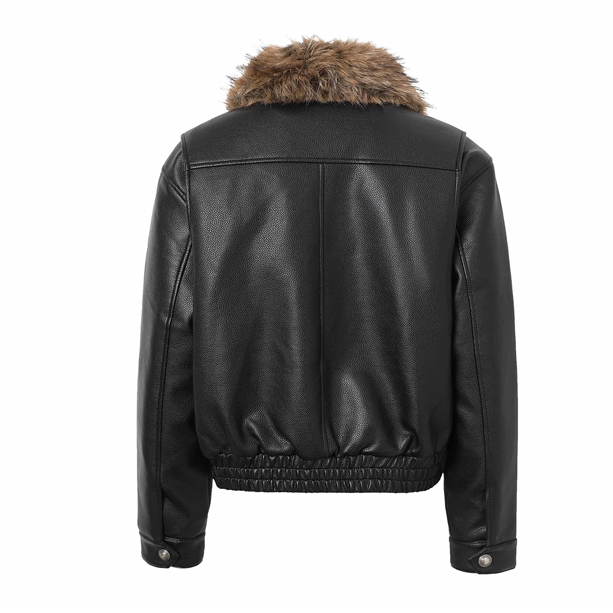 MWJLPWQ High-Street American Retro Fur Collar Cotton Jacket Men's Tide Short Leather Motorcycle Quilted Tops 2026 New 21360
