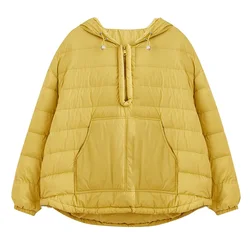 A Autumn Women Parkas Jacket Hooded Female Clothes Winter Outwear Short Light Thin Down Cotton Warm Coat