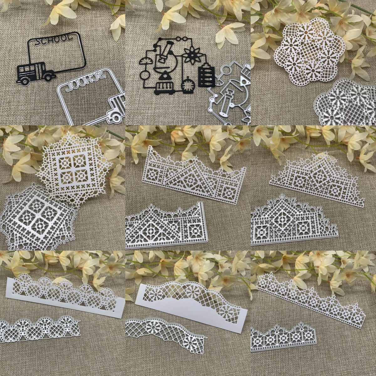 Lace grid frame edges Metal Cutting Dies Stencils Die Cut for DIY Scrapbooking Album Paper Card Embossing