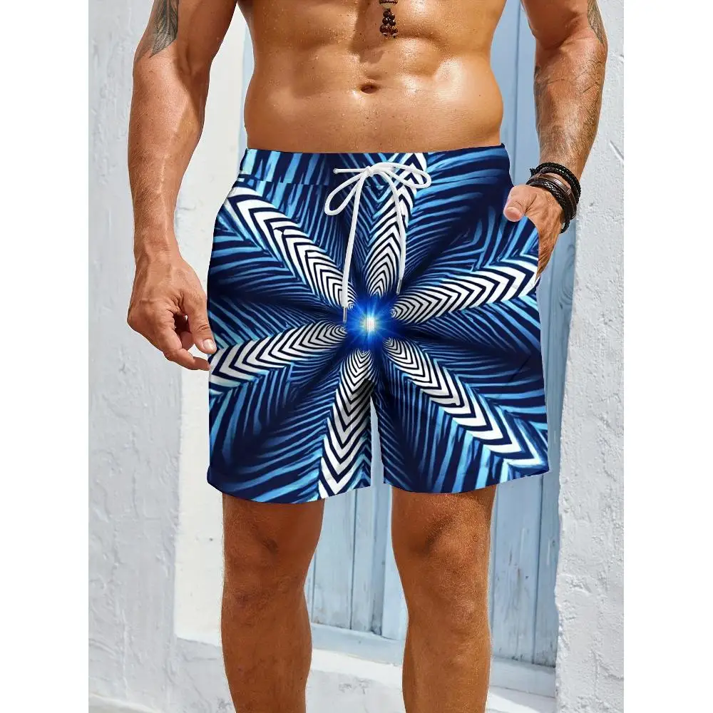 

1pcs Men's Short swim trunks2026 Summer 3D Printed Short sleeve Breathable Quick drying Pants running Polyester
