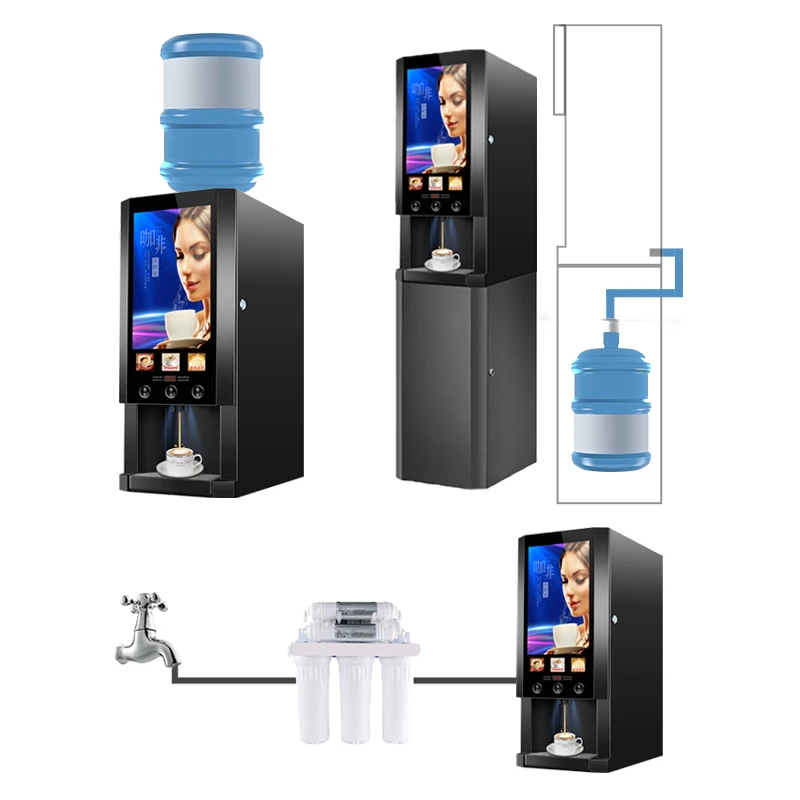 FOODLINE Factory OEM Coffee Vending Machine Fresh Grind Bean System Touch Screen Unmanned Hot Drink Retail Kiosk