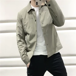 Summer New Jacket Simple and Versatile Trendy Men's Slim Fit Lapel Long Sleeved Jacket Handsome Jacket