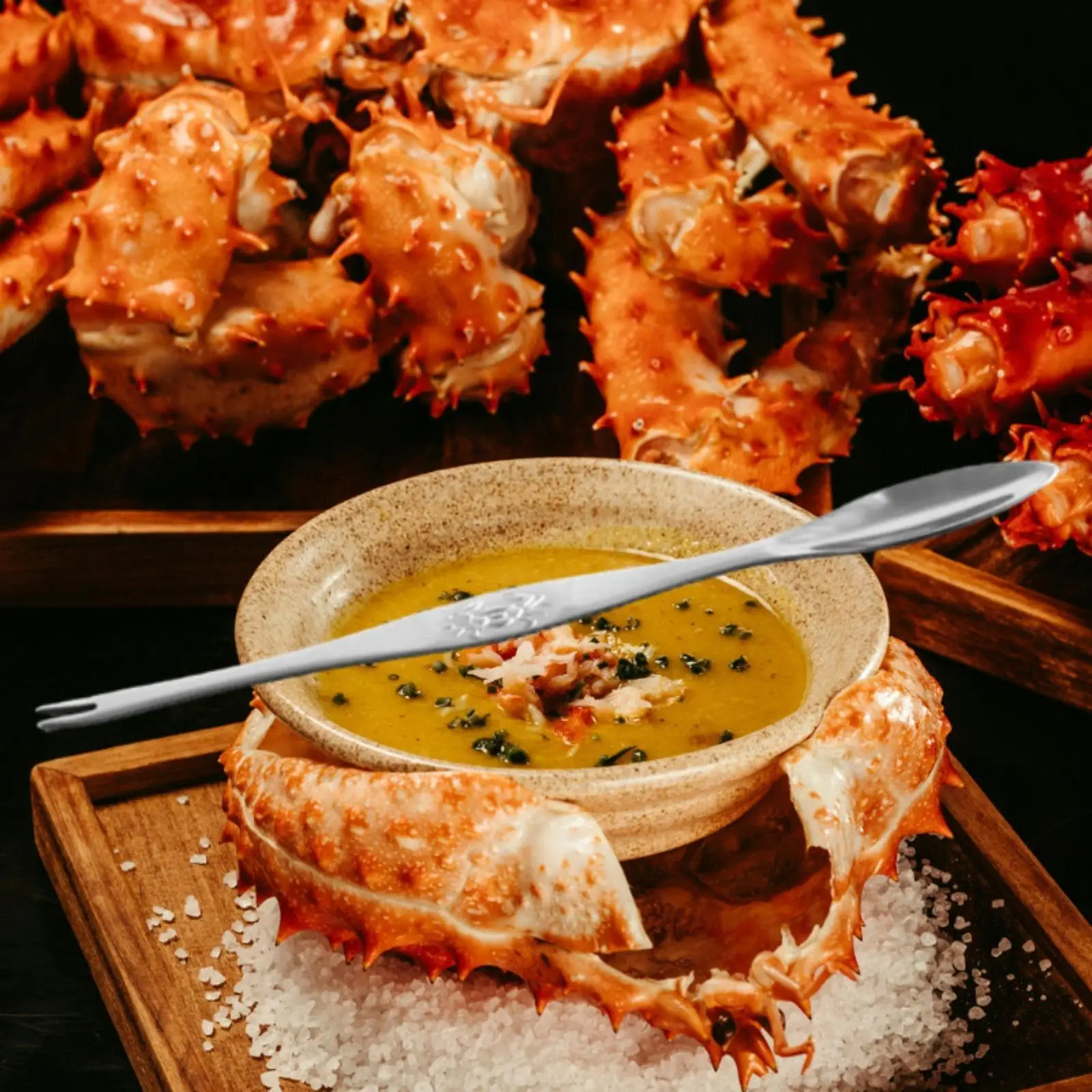 Lobster Crab Nut Fork Crab and Lobster Picking Tools Seafood Tools Meat Spoon and Fork for Prawns Picnic Restaurant Home Oysters