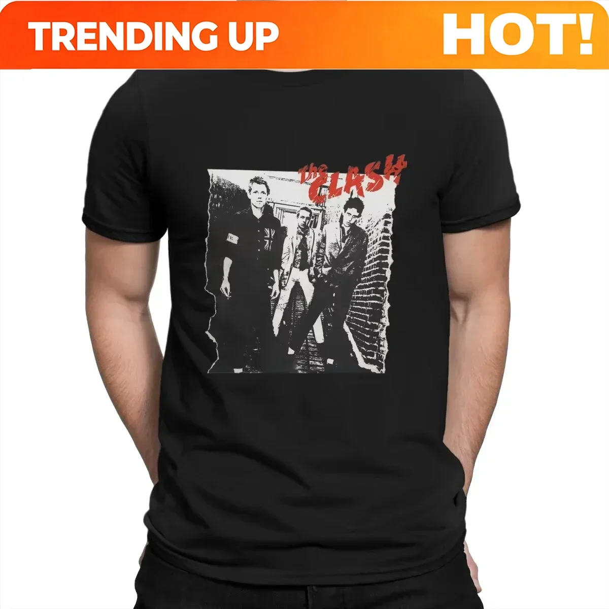 Customization Men's T-Shirt Clash One Funny Cotton Tees Short Sleeve The Clash T Shirt Crewneck Printed Clothes Fashion Loose Ca