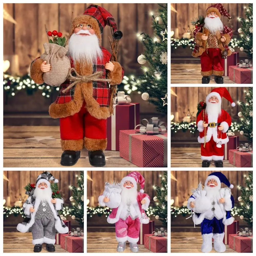 

3D Santa Claus Doll Cute 12 Inch Christmas Home Decorations Creative Cartoon Christmas Ornament Christmas Gifts