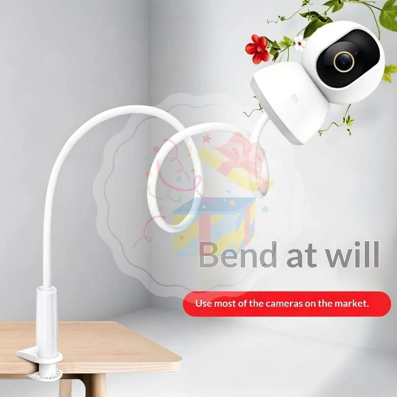 Surveillance Camera Clamp Mount Bracket Adjustable Angle Strong Grip for Tabletop Cabinet Desk Nanny Cam Holder