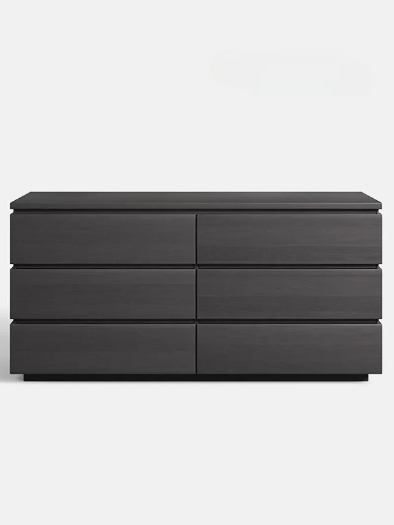 Italian Minimalist Bedroom Walnut Six-Drawer Cabinet Simple Storage Drawer Cabinet Partition Hallway Cabinet